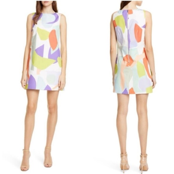 Alice + Olivia Clyde Printed Geo Collage A-Line Shift Dress NWOT - Picture 13 of 13